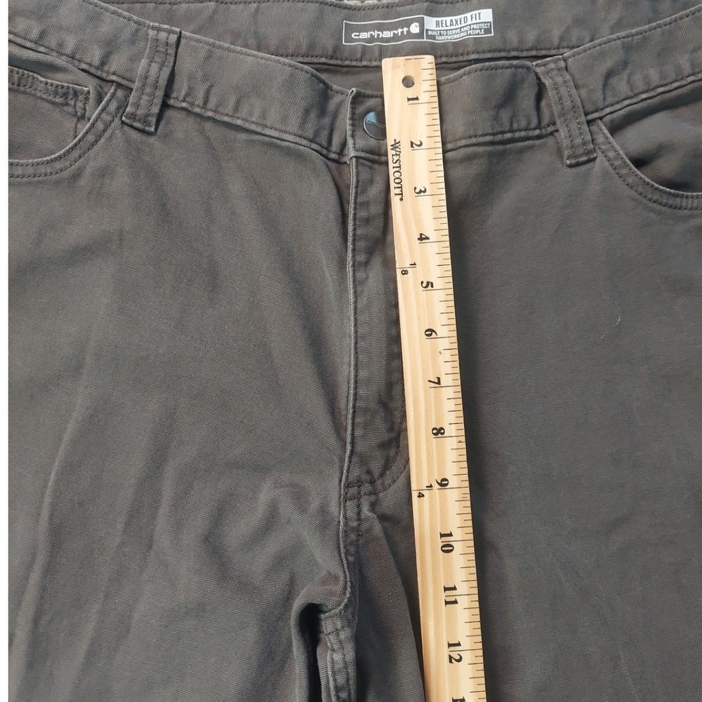 Carhartt Pants Mens 40x30 Gray Relaxed Fit Canvas Work Utility Trousers 5-Pocket - Picture 5 of 6